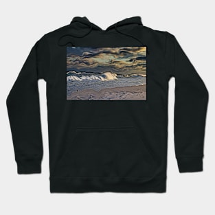 Stormy weather at the beach Hoodie